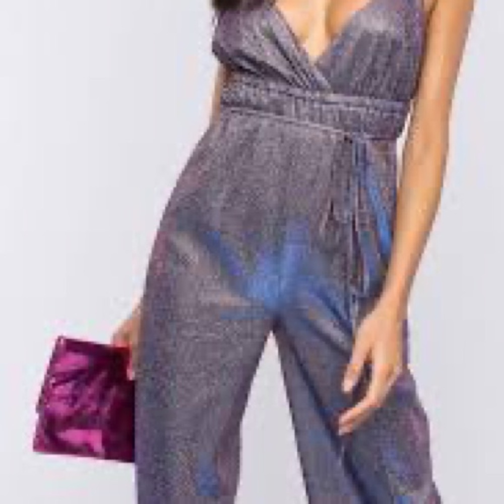 Two metallic jumpsuits.